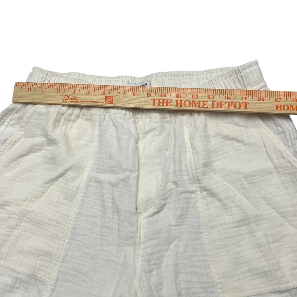 Madewell Cream Textured Pants wide leg Large - Picture 6 of 11